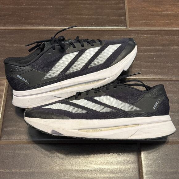 Adidas Adizero SL2 Shoes Mens 9.5 Womens 11 Black Athletic Running Sneakers - Picture 1 of 8